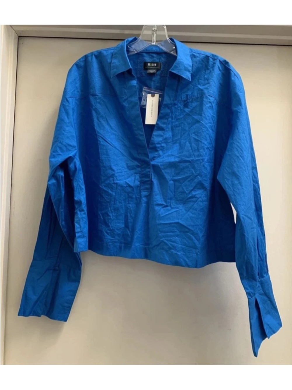 Maeve Anthropologie Blue Top Shirt Blouse Medium M New NWT 100% Cotton Beautiful